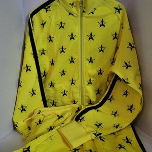 Jeffree Star Yellow Black Star Tracksuit Set Track Suit Sweat Hoodie and Pants